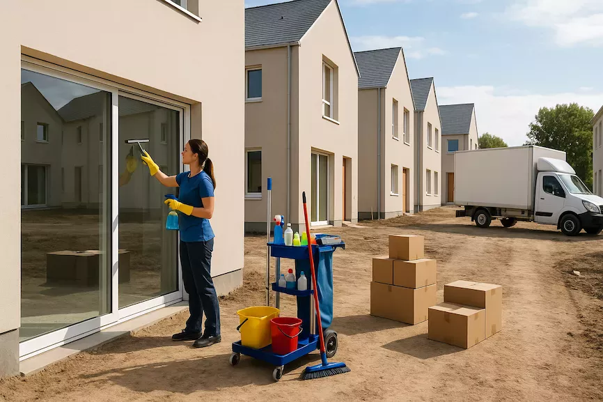 generera ny biuld: Byggstädning i nyproduktion – nya bostäder under inflyttning och städfirma i arbete